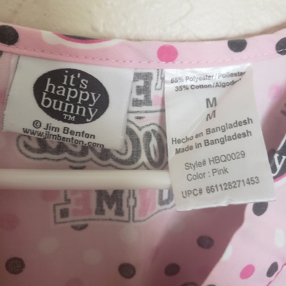 Happy Bunny Scrub Top - Picture 3 of 3